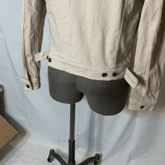 Vince Beige Trucker Denim Jacket Size M/L - Picture 5 of 13